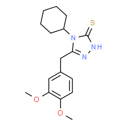 ChemSpider 2D Image | 4-Cyclohexyl-5-(3,4-dimethoxy-benzyl)-4H-[1,2,4]triazole-3-thiol | C17H23N3O2S