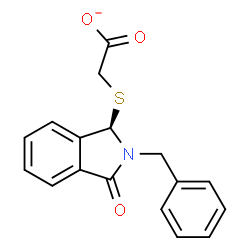 ChemSpider 2D Image | {[(1R)-2-Benzyl-3-oxo-2,3-dihydro-1H-isoindol-1-yl]sulfanyl}acetate | C17H14NO3S
