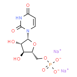 ChemSpider 2D Image | Disodium 1-(5-O-phosphonato-beta-D-arabinofuranosyl)-2,4(1H,3H)-pyrimidinedione | C9H11N2Na2O9P