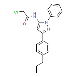 ChemSpider 2D Image | 2-Chloro-N-[1-phenyl-3-(4-propylphenyl)-1H-pyrazol-5-yl]acetamide | C20H20ClN3O