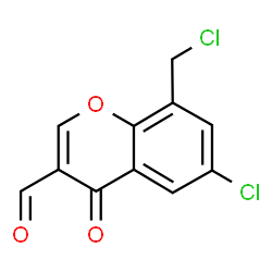 ChemSpider 2D Image | 6-Chloro-8-chloromethyl-4-oxo-4H-chromene-3-carbaldehyde | C11H6Cl2O3