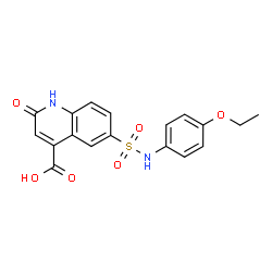ChemSpider 2D Image | 6-(4-Ethoxy-phenylsulfamoyl)-2-hydroxy-quinoline-4-carboxylic acid | C18H16N2O6S