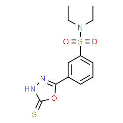ChemSpider 2D Image | N,N-Diethyl-3-(5-sulfanyl-1,3,4-oxadiazol-2-yl)benzenesulfonamide | C12H15N3O3S2