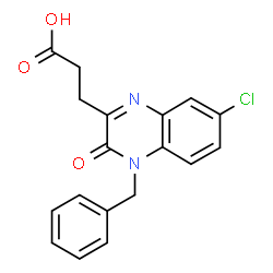 ChemSpider 2D Image | 3-(4-Benzyl-7-chloro-3-oxo-3,4-dihydro-2-quinoxalinyl)propanoic acid | C18H15ClN2O3