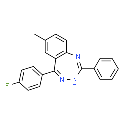 ChemSpider 2D Image | 5-(4-Fluorophenyl)-7-methyl-2-phenyl-1H-1,3,4-benzotriazepine | C21H16FN3