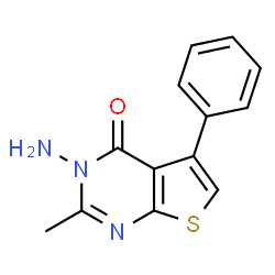 ChemSpider 2D Image | 3-Amino-2-methyl-5-phenyl-3H-thieno[2,3-d]pyrimidin-4-one | C13H11N3OS