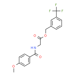 ChemSpider 2D Image | 3-(Trifluoromethyl)benzyl N-(4-methoxybenzoyl)glycinate | C18H16F3NO4