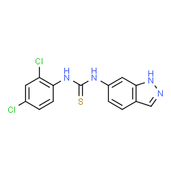 ChemSpider 2D Image | 1-(2,4-Dichlorophenyl)-3-(1H-indazol-6-yl)thiourea | C14H10Cl2N4S