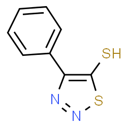 ChemSpider 2D Image | 4-Phenyl-1,2,3-thiadiazole-5-thiol | C8H6N2S2