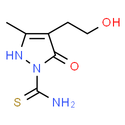 ChemSpider 2D Image | 4-(2-Hydroxyethyl)-3-methyl-5-oxo-2,5-dihydro-1H-pyrazole-1-carbothioamide | C7H11N3O2S