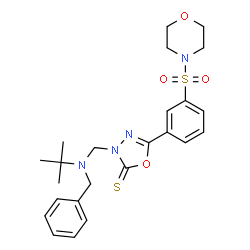 ChemSpider 2D Image | 3-{[Benzyl(2-methyl-2-propanyl)amino]methyl}-5-[3-(4-morpholinylsulfonyl)phenyl]-1,3,4-oxadiazole-2(3H)-thione | C24H30N4O4S2