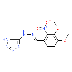 ChemSpider 2D Image | 5-[(2E)-2-(3,4-Dimethoxy-2-nitrobenzylidene)hydrazino]-1H-tetrazole | C10H11N7O4