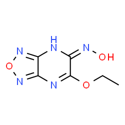ChemSpider 2D Image | 6-Ethoxy-N-hydroxy[1,2,5]oxadiazolo[3,4-b]pyrazin-5-amine | C6H7N5O3