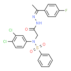ChemSpider 2D Image | N-(3,4-Dichlorophenyl)-N-(2-{(2Z)-2-[1-(4-fluorophenyl)ethylidene]hydrazino}-2-oxoethyl)benzenesulfonamide | C22H18Cl2FN3O3S