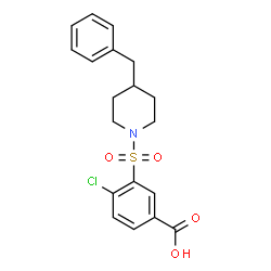 ChemSpider 2D Image | 3-(4-Benzyl-piperidine-1-sulfonyl)-4-chloro-benzoic acid | C19H20ClNO4S