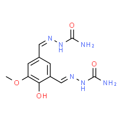 ChemSpider 2D Image | (2Z)-2-{3-[(E)-(Carbamoylhydrazono)methyl]-4-hydroxy-5-methoxybenzylidene}hydrazinecarboxamide | C11H14N6O4