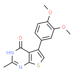 ChemSpider 2D Image | 5-(3,4-Dimethoxyphenyl)-2-methylthieno[2,3-d]pyrimidin-4(3H)-one | C15H14N2O3S
