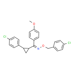 ChemSpider 2D Image | (Z)-N-[(4-Chlorobenzyl)oxy]-1-[2-(4-chlorophenyl)cyclopropyl]-1-(4-methoxyphenyl)methanimine | C24H21Cl2NO2