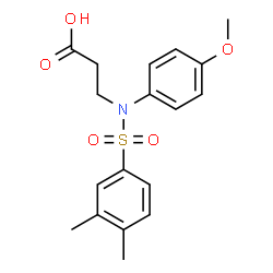ChemSpider 2D Image | N-[(3,4-Dimethylphenyl)sulfonyl]-N-(4-methoxyphenyl)-beta-alanine | C18H21NO5S