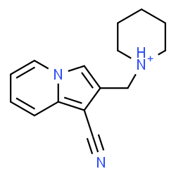 ChemSpider 2D Image | 1-[(1-Cyano-2-indolizinyl)methyl]piperidinium | C15H18N3