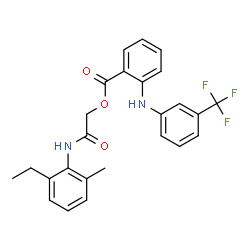 ChemSpider 2D Image | 2-[(2-Ethyl-6-methylphenyl)amino]-2-oxoethyl 2-{[3-(trifluoromethyl)phenyl]amino}benzoate | C25H23F3N2O3