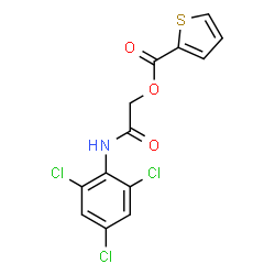 ChemSpider 2D Image | 2-Oxo-2-[(2,4,6-trichlorophenyl)amino]ethyl 2-thiophenecarboxylate | C13H8Cl3NO3S