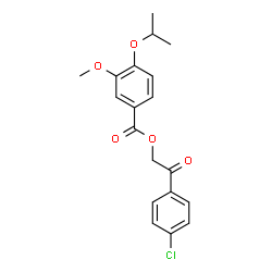 ChemSpider 2D Image | 2-(4-Chlorophenyl)-2-oxoethyl 4-isopropoxy-3-methoxybenzoate | C19H19ClO5