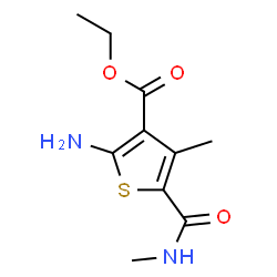 ChemSpider 2D Image | Ethyl 2-amino-4-methyl-5-(methylcarbamoyl)-3-thiophenecarboxylate | C10H14N2O3S