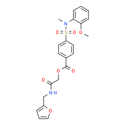 ChemSpider 2D Image | 2-[(2-Furylmethyl)amino]-2-oxoethyl 4-[(2-methoxyphenyl)(methyl)sulfamoyl]benzoate | C22H22N2O7S