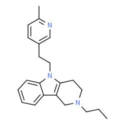 ChemSpider 2D Image | 5-[2-(6-Methyl-3-pyridinyl)ethyl]-2-propyl-2,3,4,5-tetrahydro-1H-pyrido[4,3-b]indole | C22H27N3