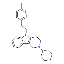 ChemSpider 2D Image | 2-Cyclohexyl-5-[2-(6-methyl-3-pyridinyl)ethyl]-2,3,4,5-tetrahydro-1H-pyrido[4,3-b]indole | C25H31N3