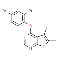 ChemSpider 2D Image | 4-(2,4-Dibromophenoxy)-5,6-dimethylthieno[2,3-d]pyrimidine | C14H10Br2N2OS