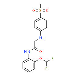 ChemSpider 2D Image | N-[2-(Difluoromethoxy)phenyl]-N~2~-[4-(methylsulfonyl)phenyl]glycinamide | C16H16F2N2O4S