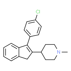 ChemSpider 2D Image | 4-[3-(4-Chlorophenyl)-1H-inden-2-yl]-1-methylpiperidine | C21H22ClN