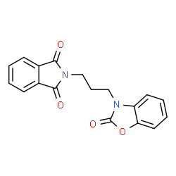ChemSpider 2D Image | 2-[3-(2-Oxo-1,3-benzoxazol-3(2H)-yl)propyl]-1H-isoindole-1,3(2H)-dione | C18H14N2O4