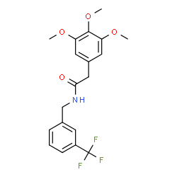 ChemSpider 2D Image | N-[3-(Trifluoromethyl)benzyl]-2-(3,4,5-trimethoxyphenyl)acetamide | C19H20F3NO4