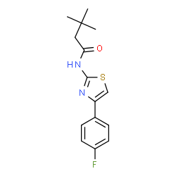 ChemSpider 2D Image | N-[4-(4-Fluorophenyl)-1,3-thiazol-2-yl]-3,3-dimethylbutanamide | C15H17FN2OS