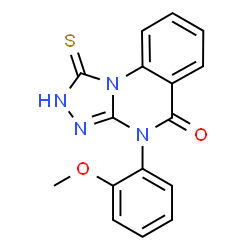 ChemSpider 2D Image | 1-mercapto-4-(2-methoxyphenyl)[1,2,4]triazolo[4,3-a]quinazolin-5(4H)-one | C16H12N4O2S