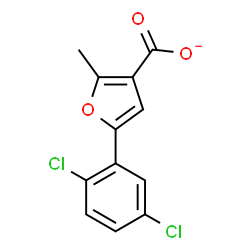 ChemSpider 2D Image | 5-(2,5-Dichlorophenyl)-2-methyl-3-furoate | C12H7Cl2O3