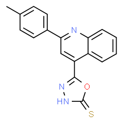 ChemSpider 2D Image | 5-[2-(4-methylphenyl)quinolin-4-yl]-1,3,4-oxadiazole-2-thiol | C18H13N3OS