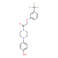 ChemSpider 2D Image | 1-[4-(4-Hydroxyphenyl)-1-piperazinyl]-2-[3-(trifluoromethyl)phenoxy]ethanone | C19H19F3N2O3