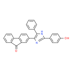ChemSpider 2D Image | 2-[2-(4-Hydroxyphenyl)-4-phenyl-1H-imidazol-5-yl]-9H-fluoren-9-one | C28H18N2O2
