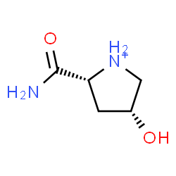 ChemSpider 2D Image | (2R,4R)-2-Carbamoyl-4-hydroxypyrrolidinium | C5H11N2O2