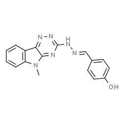 ChemSpider 2D Image | 4-{(E)-[(5-Methyl-5H-[1,2,4]triazino[5,6-b]indol-3-yl)hydrazono]methyl}phenol | C17H14N6O