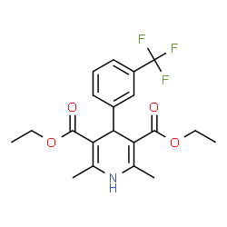 ChemSpider 2D Image | Diethyl 2,6-dimethyl-4-[3-(trifluoromethyl)phenyl]-1,4-dihydro-3,5-pyridinedicarboxylate | C20H22F3NO4