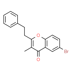ChemSpider 2D Image | 6-Bromo-3-methyl-2-(2-phenylethyl)-4H-chromen-4-one | C18H15BrO2