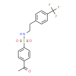 ChemSpider 2D Image | 4-Acetyl-N-{2-[4-(trifluoromethyl)phenyl]ethyl}benzenesulfonamide | C17H16F3NO3S
