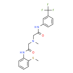 ChemSpider 2D Image | 2-[Methyl(2-{[2-(methylsulfanyl)phenyl]amino}-2-oxoethyl)amino]-N-[3-(trifluoromethyl)phenyl]acetamide | C19H20F3N3O2S