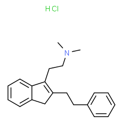 ChemSpider 2D Image | N,N-Dimethyl-2-[2-(2-phenylethyl)-1H-inden-3-yl]ethanamine hydrochloride (1:1) | C21H26ClN