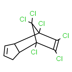 ChemSpider 2D Image | 1,7,8,9,10,10-Hexachlorotricyclo[5.2.1.0~2,6~]deca-3,8-diene | C10H6Cl6